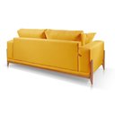 Ver imagem 3 de Sofá Verona Amarelo Molas Ensacadas Braço 20cm Couro Ecológico 2,30m:amarelo