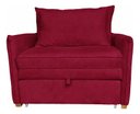 Ver imagem 3 de Poltrona-Cama Monica Retratil Macia Quarto Visita Sala Suede:Bordô/Suede