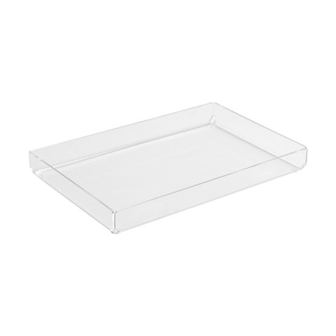 Bandeja de Acrílico Hara Transparente Dobrada Baixa 35x10 Cm