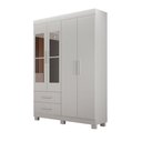 Ver imagem 1 de Guarda Roupa Solteiro Recife New com Espelho 4 Portas 2 Gavetas - Leifer Branco