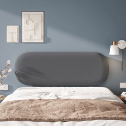 Painel Cabeceira Amaú Redonda Para Cama de Casal Estofada - 1