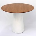 Ver imagem 1 de Mesa de Jantar Cone 110cm Tampo Freijó - Branco