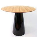 Ver imagem 1 de Mesa de Jantar Cone 110cm Tampo Nogueira - Preto