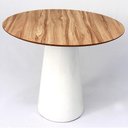 Ver imagem 1 de Mesa de Jantar Cone 110cm Tampo Nogueira - Branco