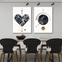 Ver imagem 4 de Conjunto Quadros Decorativos P/ Sala Quarto Geométricos Modernos em Tecido Canvas