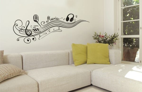 Adesivo Musical com Notas Instrumentos Musicais | MadeiraMadeira