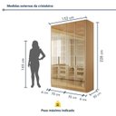 Ver imagem 4 de Cristaleira Dupla 4 Portas Vidro Reflecta Infinito 152cm com Rodapé 100% MDF Canto Curvo