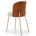 Ver imagem 6 de Kit 5 Cadeiras Sala de Jantar Estofada Gavi Arena L02 Couríssimo Camel Linho Cru Lyam Decor