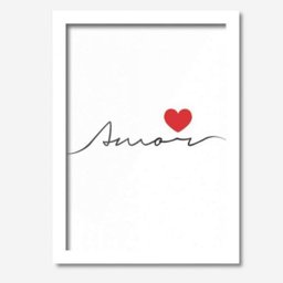 Quadro Decorativo Amor Coração 33cmx24cm Los Quadros - 1 Quadro Decorativo Amor Coração 33cmx24cm Los Quadros - 1