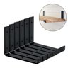 Kit 6 Suporte Mão Francesa Invertida Reforçada para Prateleira Industrial Cor Preta 15 Cm - 1