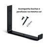 Kit 6 Suporte Mão Francesa Invertida Reforçada para Prateleira Industrial Cor Preta 15 Cm - 6