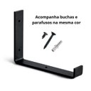 Ver imagem 6 de Kit 6 Suporte Mão Francesa Invertida Reforçada para Prateleira Industrial Cor Preta 15 Cm