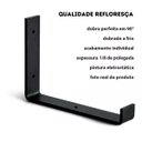 Ver imagem 3 de Kit 6 Suporte Mão Francesa Invertida Reforçada para Prateleira Industrial Cor Preta 15 Cm