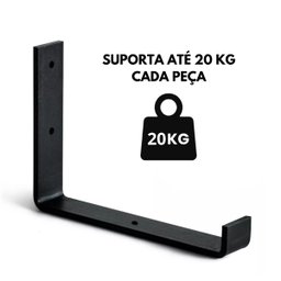Kit 6 Suporte Mão Francesa Invertida Reforçada para Prateleira Industrial Cor Preta 15 Cm - 4
