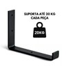 Kit 6 Suporte Mão Francesa Invertida Reforçada para Prateleira Industrial Cor Preta 15 Cm - 4