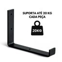 Ver imagem 4 de Kit 6 Suporte Mão Francesa Invertida Reforçada para Prateleira Industrial Cor Preta 15 Cm