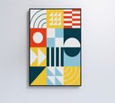 Ver imagem 4 de Quadro Geométrico Colorido 7 - 80x120 Cm - Tecido Canvas