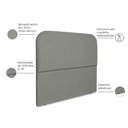 Ver imagem 4 de Cabeceira Estofada Cama Box Casal Alana 140cm Linho:cinza Escuro