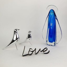 Peça Decorativa Palavra Love - Letras Preto Com Dourado - 2 Peça Decorativa Palavra Love - Letras Preto Com Dourado - 2