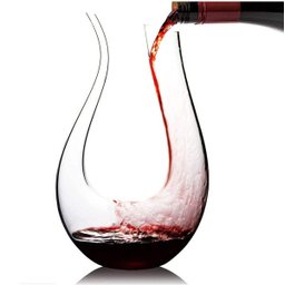Decanter de Cristal em U - Decantador para Vinho Tinto - 1