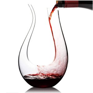 Decanter de Cristal em U - Decantador para Vinho Tinto