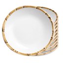Ver imagem 1 de Prato de Sobremesa Pequeno Borda de Bambu Cerâmica Acabamento Premium para Mesa Posta Branco