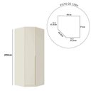 Ver imagem 3 de Guarda Roupa Bend Canto 45º Mdf 91x240cm Abertura Esquerda Luna C851