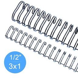 Wire-o Garra Duplo 1/2 100 Folha Carta 3x1 Preto 100 Unidade - 2