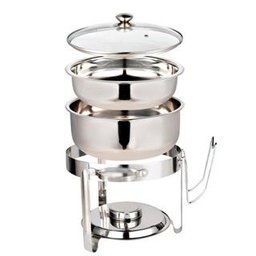 Kit 2 Rechaud Redondo Banho Maria Aço Inox 8 Litros Brinovar - 3