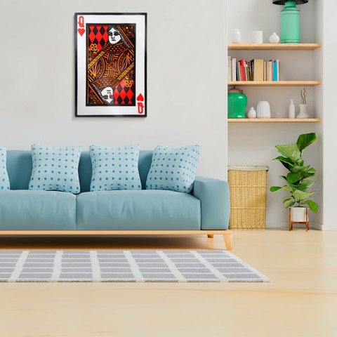 QUADRO RAINHA DE COPAS 58X40X02