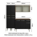Ver imagem 4 de Armário de Cozinha Compacta 169cm Rustic/Preto Emilly Madesa 10