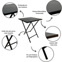 Ver imagem 2 de Mesa Dobrável de Bar Aço Ferro Restaurante Antiferrugem