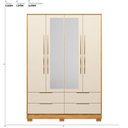 Ver imagem 3 de Guarda-Roupa Casal 4 Portas 4 Gavetas com Pé e Espelho Domo Amarelo/Cinamon/Off White
