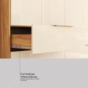 Ver imagem 5 de Guarda-Roupa Casal 4 Portas 4 Gavetas com Pé e Espelho Domo Amarelo/Cinamon/Off White