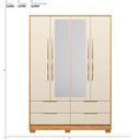 Ver imagem 3 de Guarda-Roupa Casal 4 Portas 4 Gavetas com Pé e Espelho Domo Amarelo/Cinamon/Off White