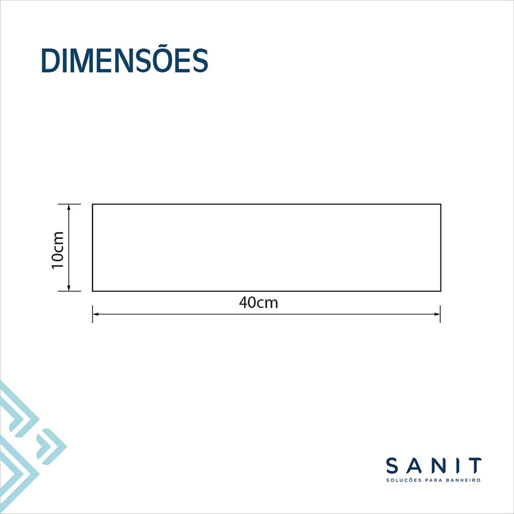 Kit 3 Prateleiras De Vidro 40X10 cm - Sanit - 5