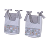 Porta Fralda Organizador Quarto de Bebê Menino Menina 2 Peças com Laço:safari Cinza - 2