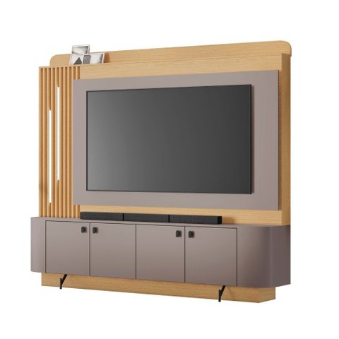 Home Dominus para Tv até 65" com Led e 4 Portas Jcm:jequitibá/silver