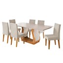 Ver imagem 2 de Conjunto Sala de Jantar 6 Lugares Retangular Haley Bege/Mel/Blonde