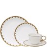 Aparelho de Jantar e Chá Egg Branco Dourado 24pç Porcelana Wolff - 1