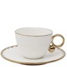 Aparelho de Jantar e Chá Egg Branco Dourado 24pç Porcelana Wolff - 4