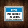 Kit 10 Placas Aviso Profundidade 1 40 Metros - 1