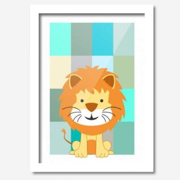 Quadro Decorativo Leãozinho Baby 33cmx24cm Los Quadros - 1