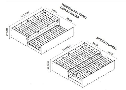 Cama Multiuso 3 em 1 Matrix Branco - Tebarrot Móveis - 5