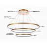 Lustre Pendente Moderno Dourado Anéis Led 3000k - 4