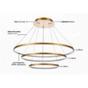 Ver imagem 4 de Lustre Pendente Moderno Dourado Anéis Led 3000k