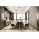 Ver imagem 3 de Lustre Pendente Moderno Dourado Anéis Led 3000k