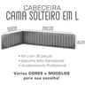 Kit 30 Cabeceiras de Cama Solteiro em L Box Modulada Estofada Autocolante 3,00mx45cm - 9
