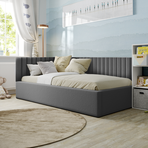 Kit 30 Cabeceiras de Cama Solteiro em L Box Modulada Estofada Autocolante 3,00mx45cm