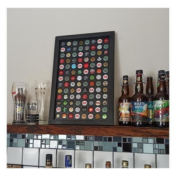 Quadro Porta Tampinhas De Cerveja Linha Black - 104 Unidades ...